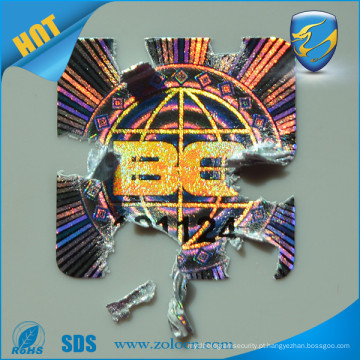 Custom ZOLO Plain Hologram Destructible Vinyl Eggshell Seal Sticker Autocolante auto adesivo